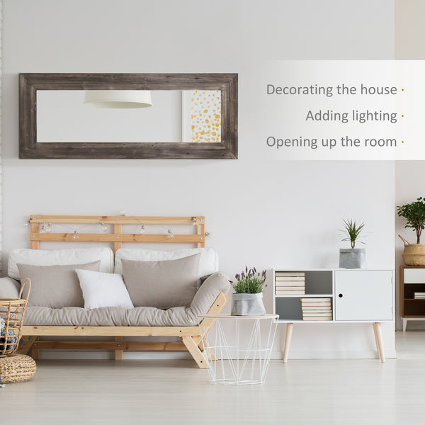 Miroir pleine longueur style farmhouse, marron foncé