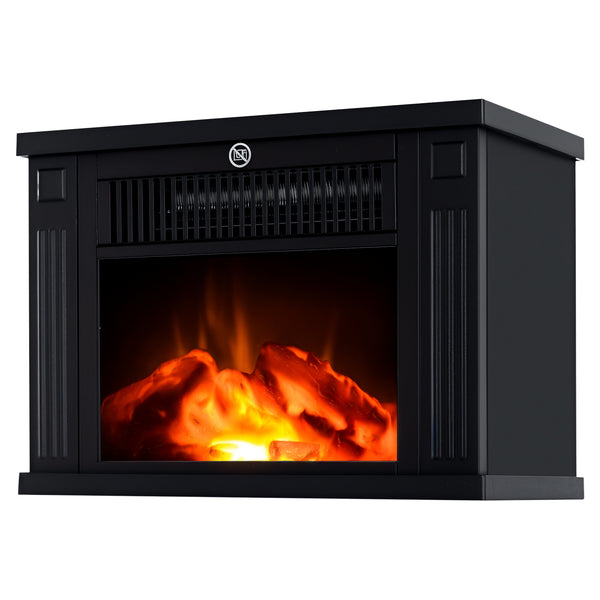 Mini-cheminée électrique sur pied de 14" et 1000 W noire