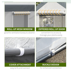 Serre robuste résistante au vent et dotée d'une ventilation optimale, blanche