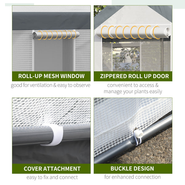 Serre robuste résistante au vent et dotée d'une ventilation optimale, blanche