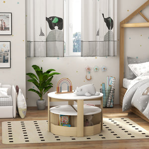 Ensemble table et chaises 5 pièces avec rangement pour chambre d'enfant, blanc