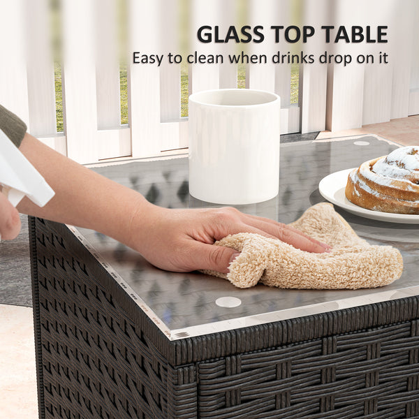 Ensemble bistro 3 pièces en rotin avec fauteuils à bascule