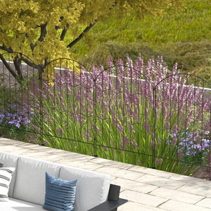 Lot de 4 panneaux de clôture décorative, noir