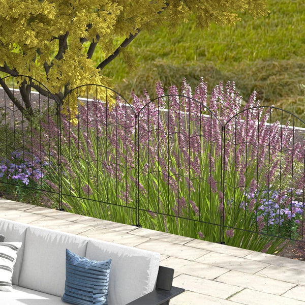 Lot de 4 panneaux de clôture décorative, noir