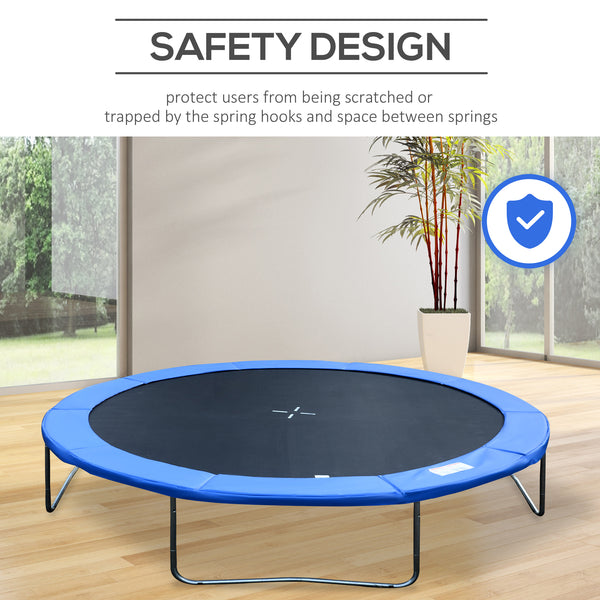 Soozier 14FT Trampoline Pad Replacement, Φ168" Spring Cover, Water-Resistant Universal Round Trampoline Safety Pad, No Holes for Pole, Blue