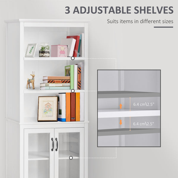 Meuble de rangement multifonctionnel avec étagères réglables, blanc