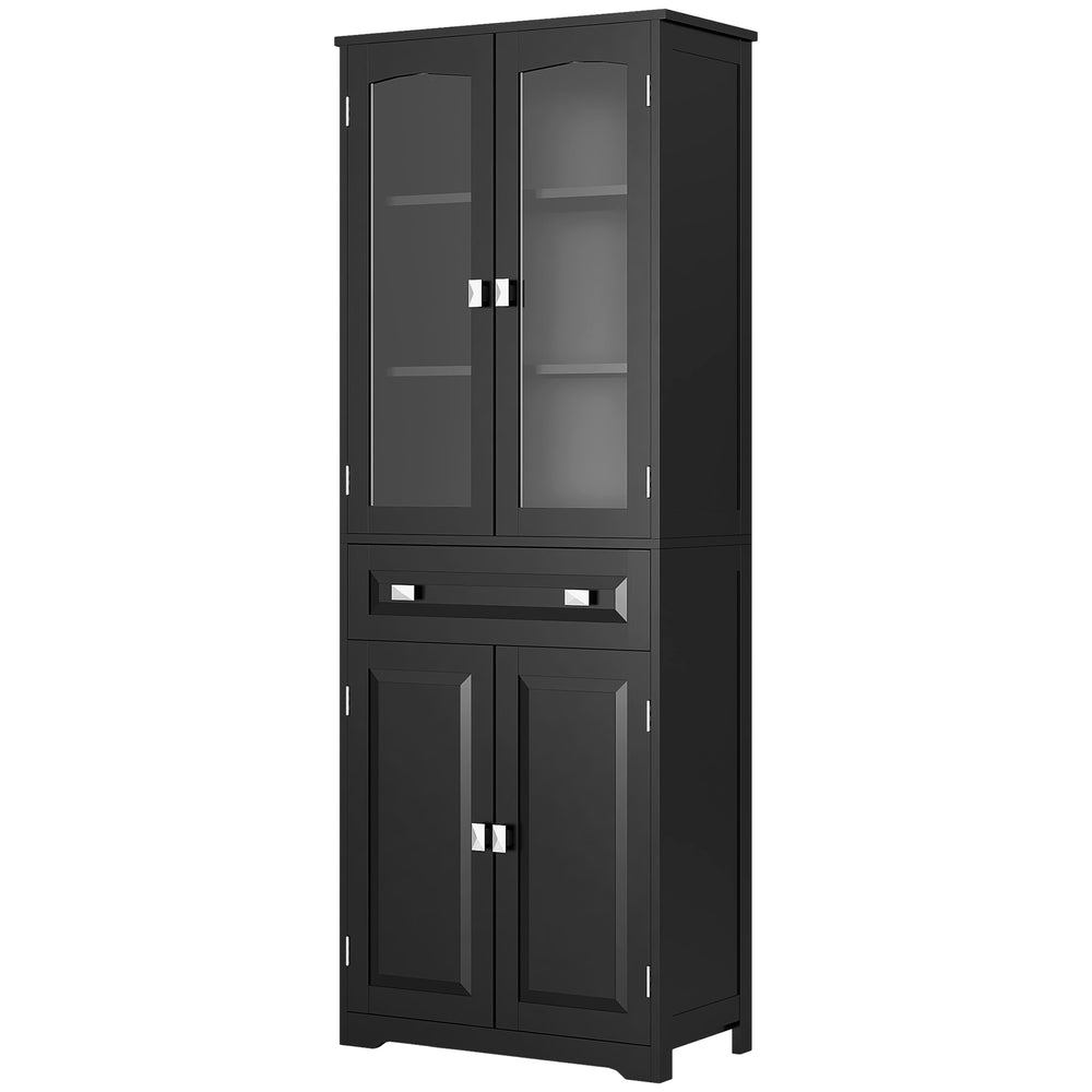 Armoire de cuisine avec étagères réglables, noir