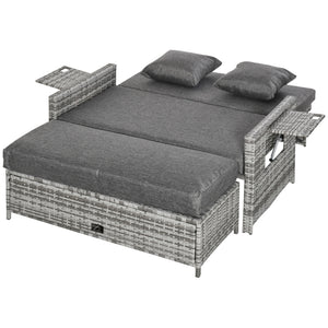 Ensemble de jardin convertible en lit, gris