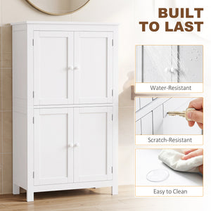Armoire de salle de bain à 4 portes, blanche