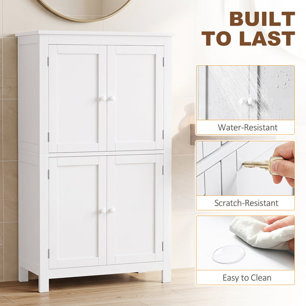 Armoire de salle de bain à 4 portes, blanche