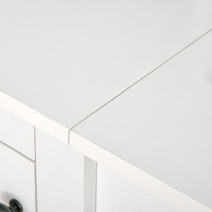 Farmhouse style computer desk with open shelves, white