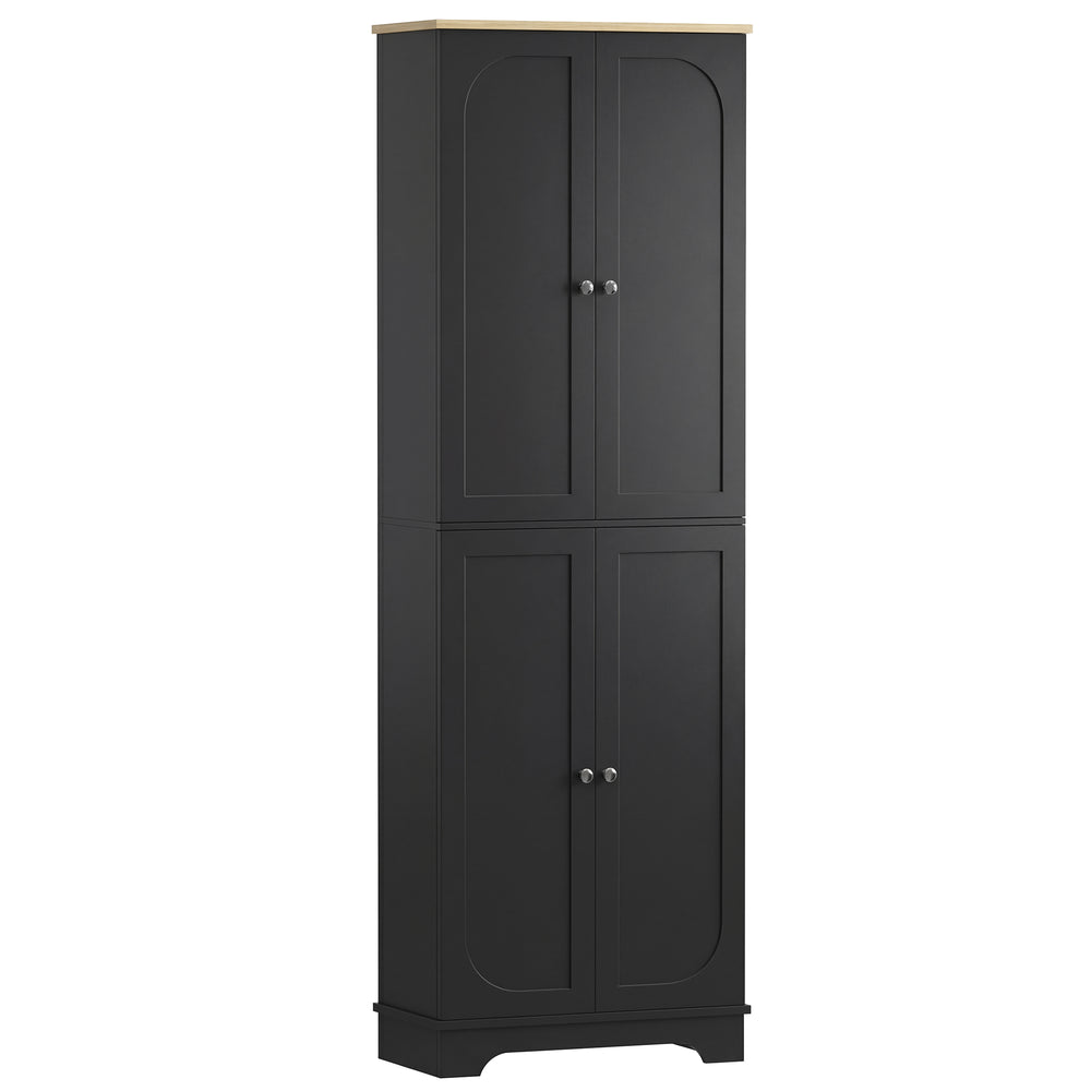Storage cabinet with adjustable shelves and 4 doors, black.