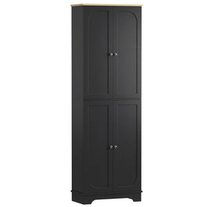Storage cabinet with adjustable shelves and 4 doors, black.