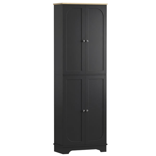Storage cabinet with adjustable shelves and 4 doors, black.