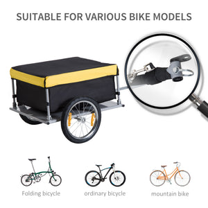 Folding bicycle trailer, yellow and black