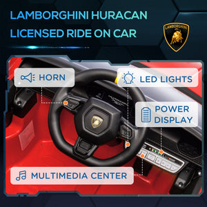 Licensed Lamborghini Huracan 12V with remote control, red