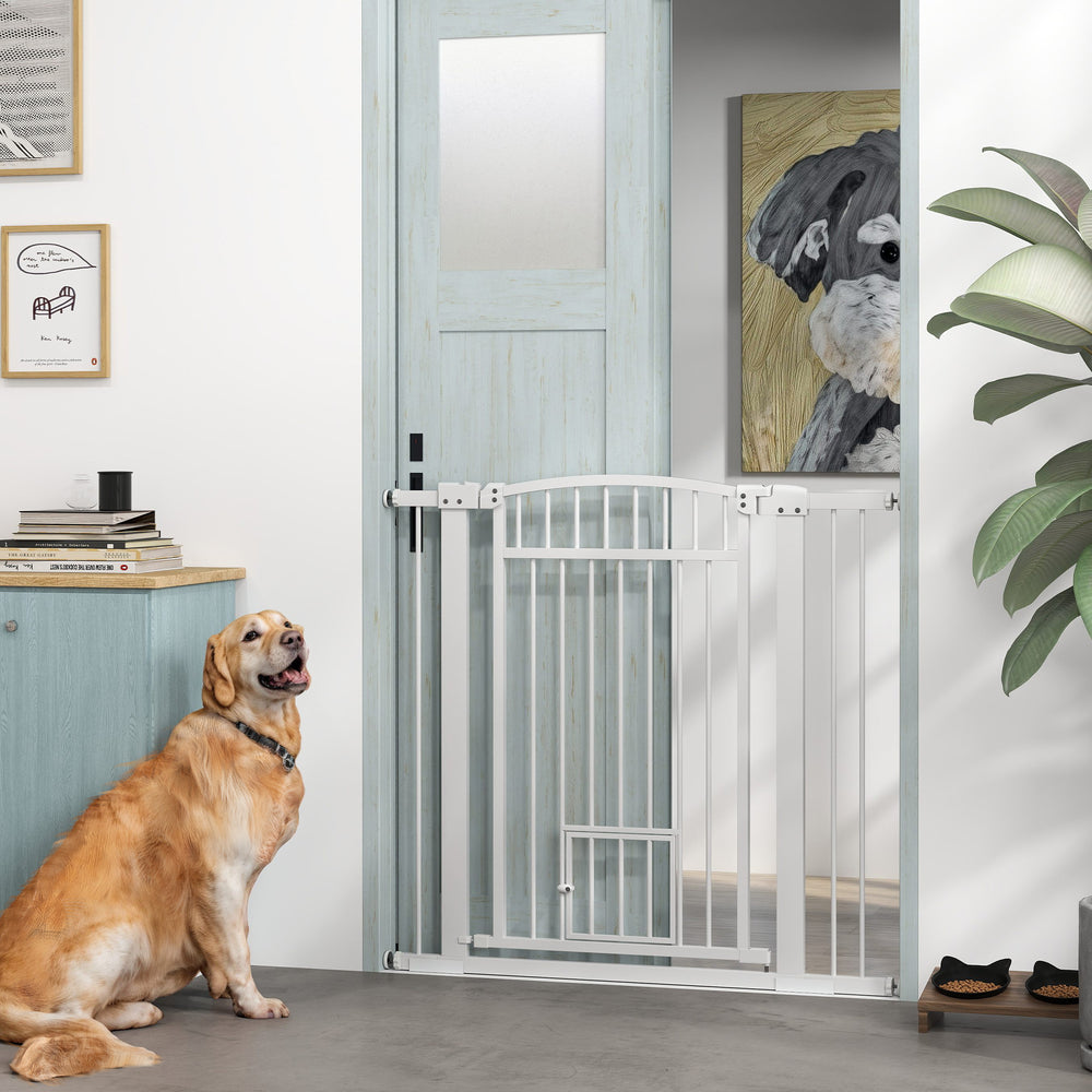 Barrière pour animaux de compagnie extra large avec petite porte