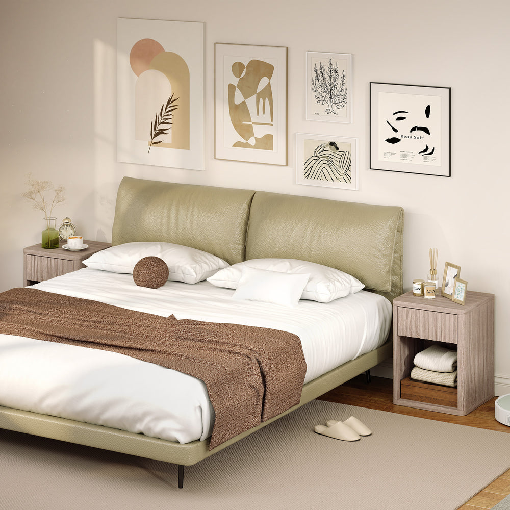 Ensemble de 2 tables de chevet modernes, grises