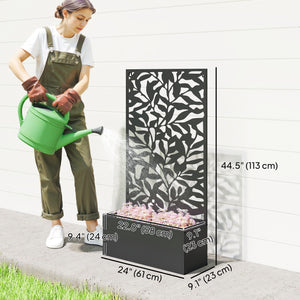 Raised planter with trellis, black 