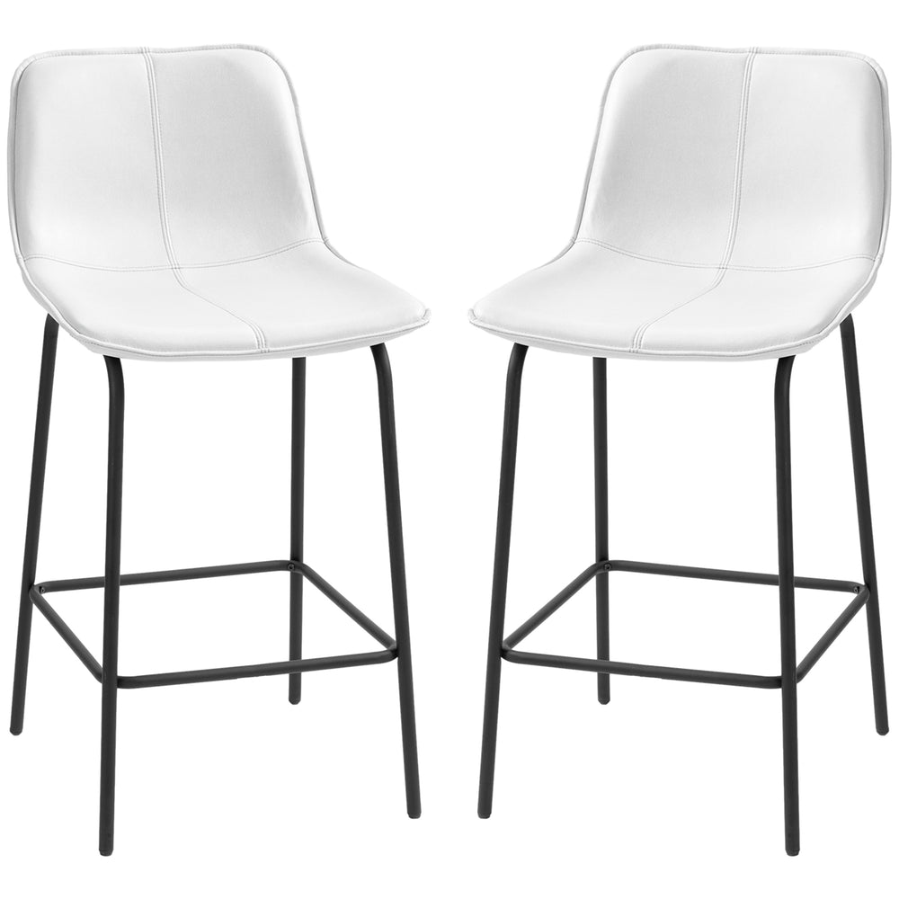Lot de 2 tabourets de bar rembourrées à hauteur de comptoir, tabourets de cuisine avec pieds en acier