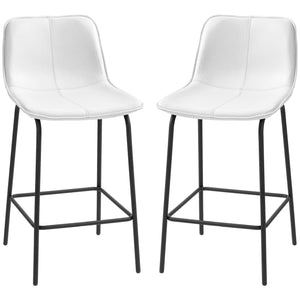 Lot de 2 tabourets de bar rembourrées à hauteur de comptoir, tabourets de cuisine avec pieds en acier