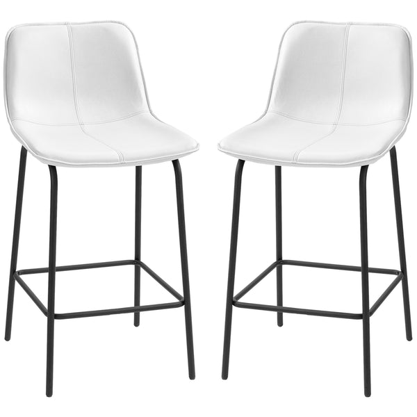Lot de 2 tabourets de bar rembourrées à hauteur de comptoir, tabourets de cuisine avec pieds en acier