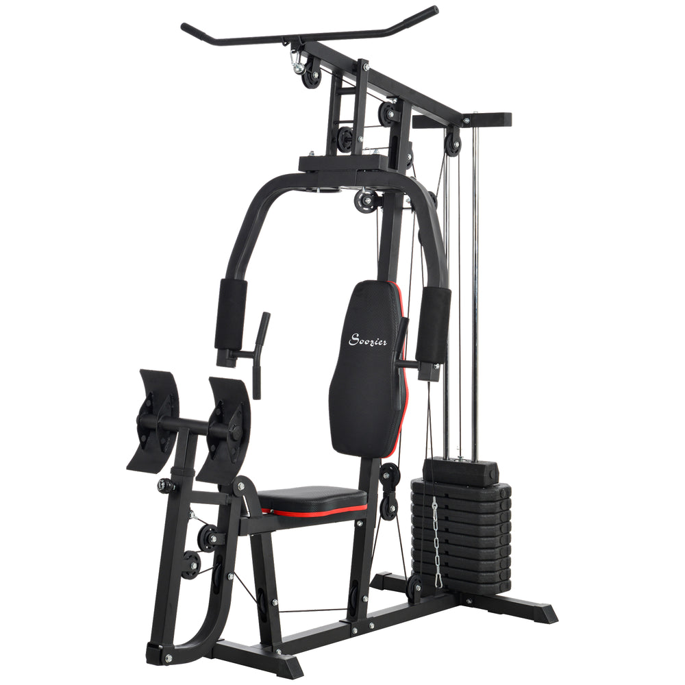 Appareil de musculation multifonction pour le tirage vertical et l'entraînement des jambes