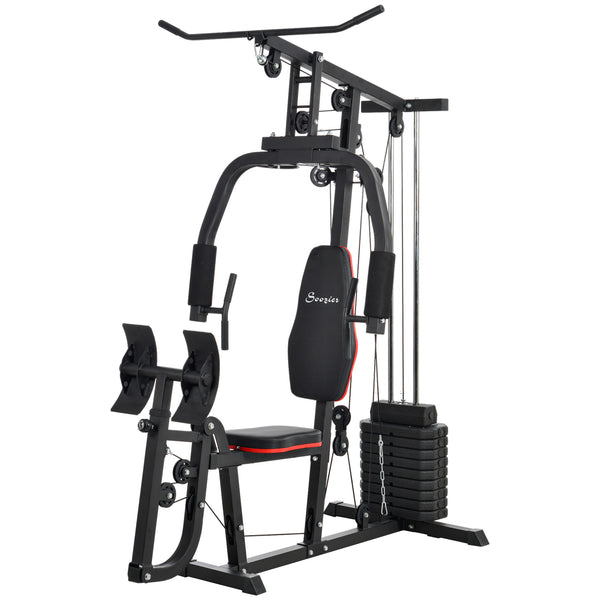Appareil de musculation multifonction pour le tirage vertical et l'entraînement des jambes