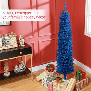 Sapin de Noël artificiel bleu foncé de 7 pieds