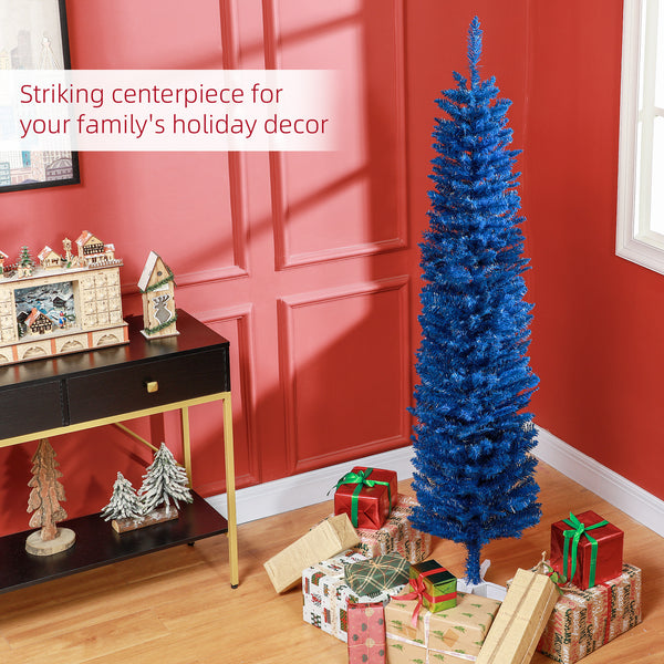 Sapin de Noël artificiel bleu foncé de 7 pieds