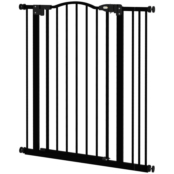 Barrière pour chien extra haute avec porte, noire