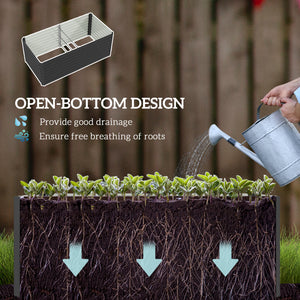 Jardinière surélevée en acier galvanisé, pour la culture de fleurs, d'herbes aromatiques et de légumes, gris foncé