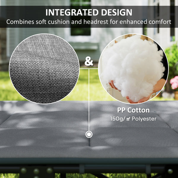 Lit pliant de 67 cm de large pour adultes avec coussin, poche de rangement, charge maximale 150 kg, gris