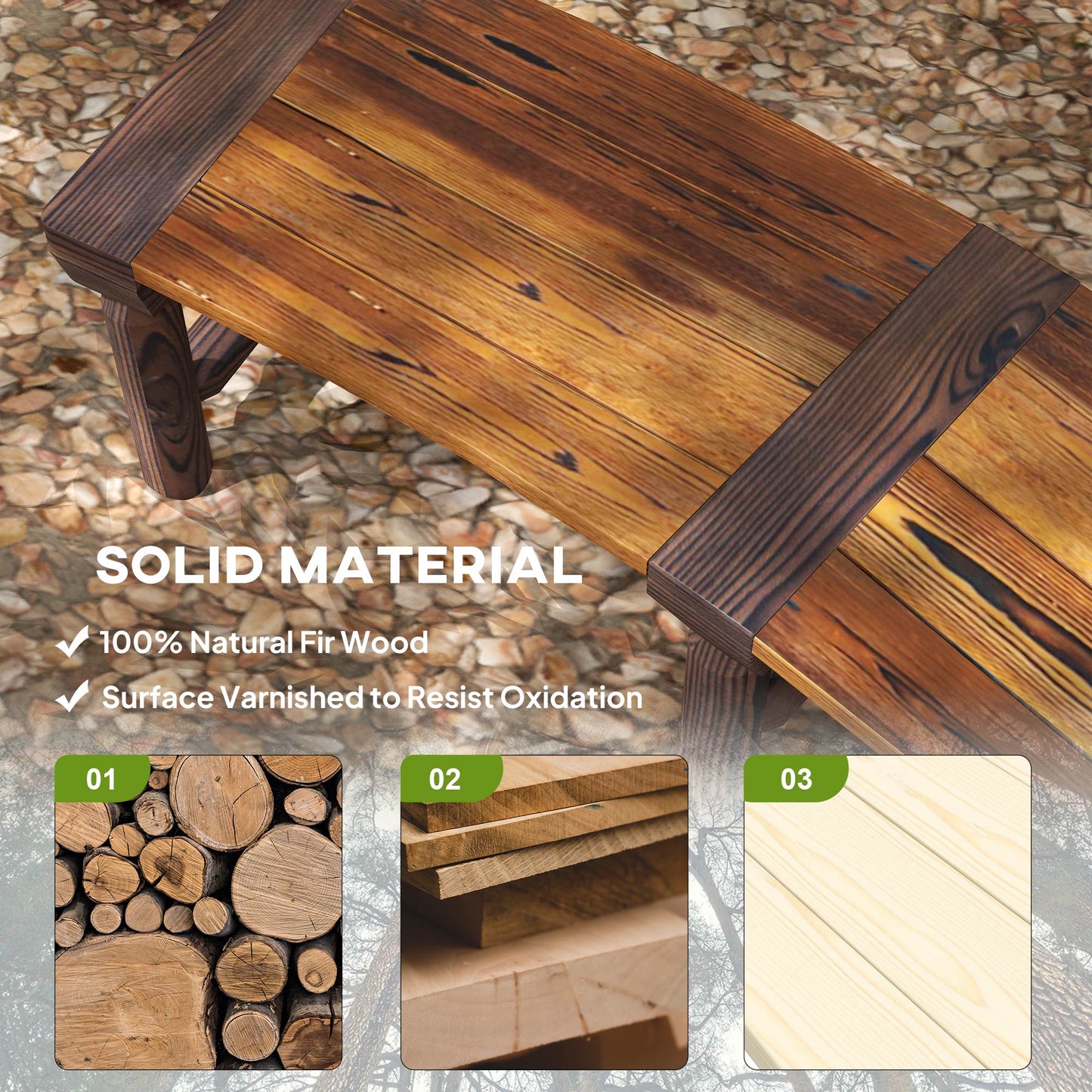 Banc d'extérieur en bois avec assise à lattes pour cour, marron