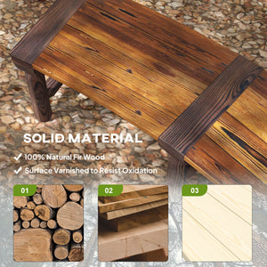 Banc d'extérieur en bois avec assise à lattes pour cour, marron