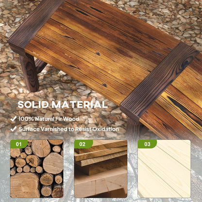 Banc d'extérieur en bois avec assise à lattes pour cour, marron