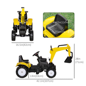 Pedal Tractor for 3 Year Olds, Yellow