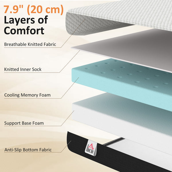 Twin Mattress 8 Inch Memory Foam Mattress in a Box, Pressure Relief & Lumbar Support, CertiPUR-US Certified, Medium Firm