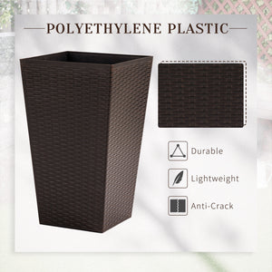 Ensemble de 3 pots à plantes hauts, marron