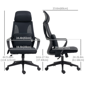 High-back office chair with lumbar massage cushion