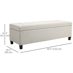 Banc d'entrée rectangulaire capitonné, beige