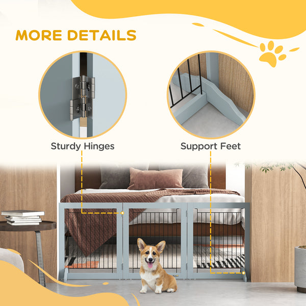 Freestanding Pet Gate, Grey