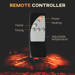27-inch 1400W Built-in Electric Fireplace, Black