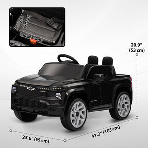 Chevrolet Silverado électrique RST 12V sous licence avec télécommande, noir