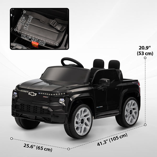 Chevrolet Silverado électrique RST 12V sous licence avec télécommande, noir