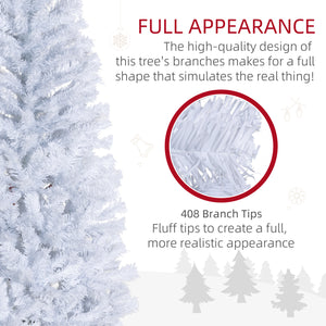 Sapin de Noël artificiel blanc mince de 5 pieds avec ouverture automatique