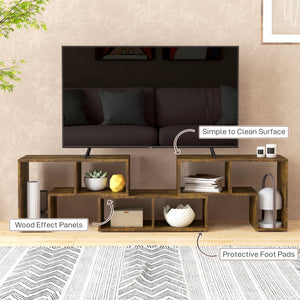 Meuble TV modulable 3 pièces avec 6 compartiments pour téléviseur jusqu’à 75 po – Brun rustique