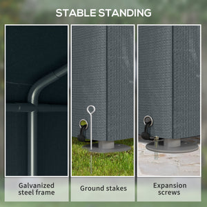 Portable bicycle shelter with galvanized steel frame and large door