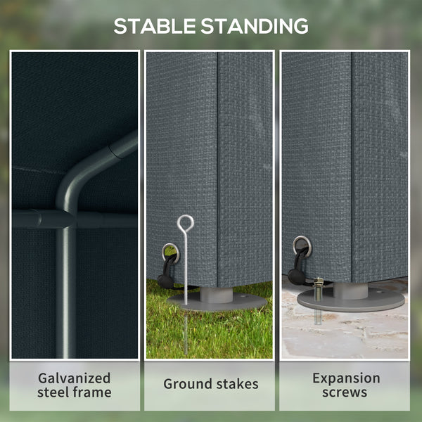 Portable bicycle shelter with galvanized steel frame and large door