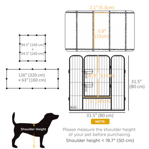 Dog park with gate and 12 panels